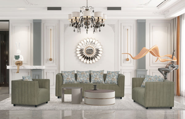 Bonddi Fabric Modern Sofa Set Pistachio