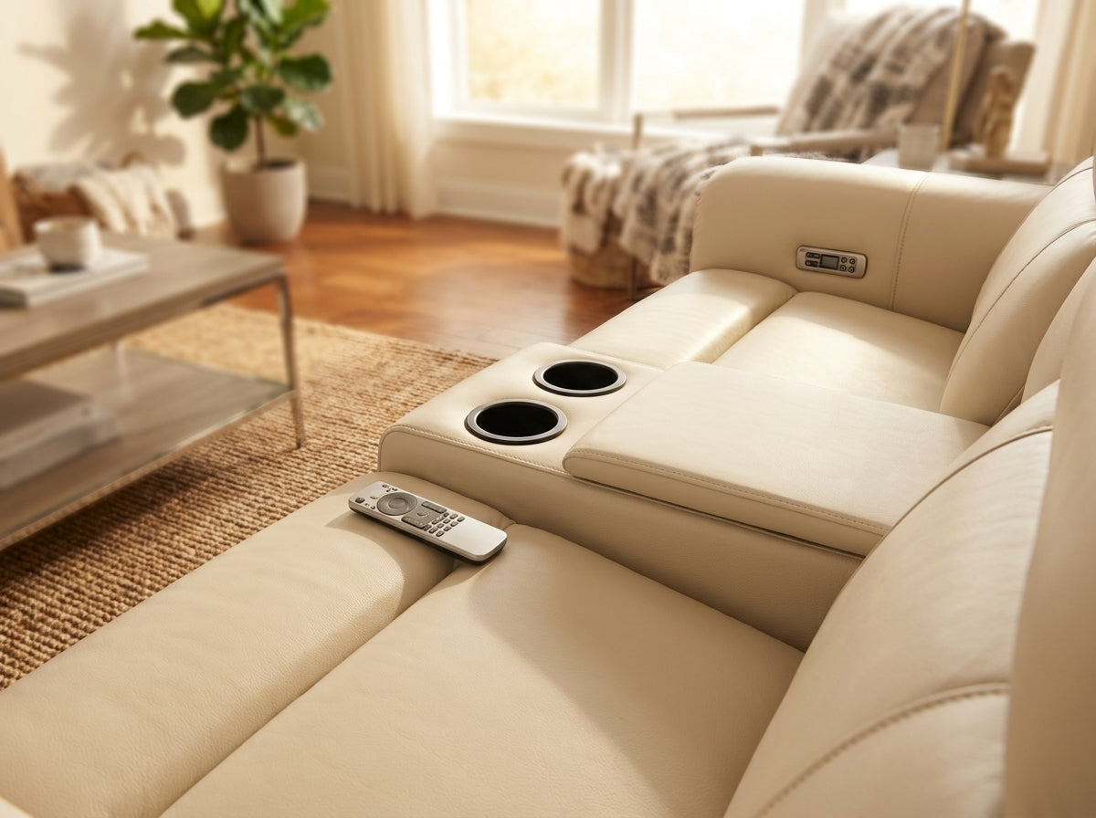 Elowen Recliner Corner Leather Sofa | Dandenong & Hoppers Crossing