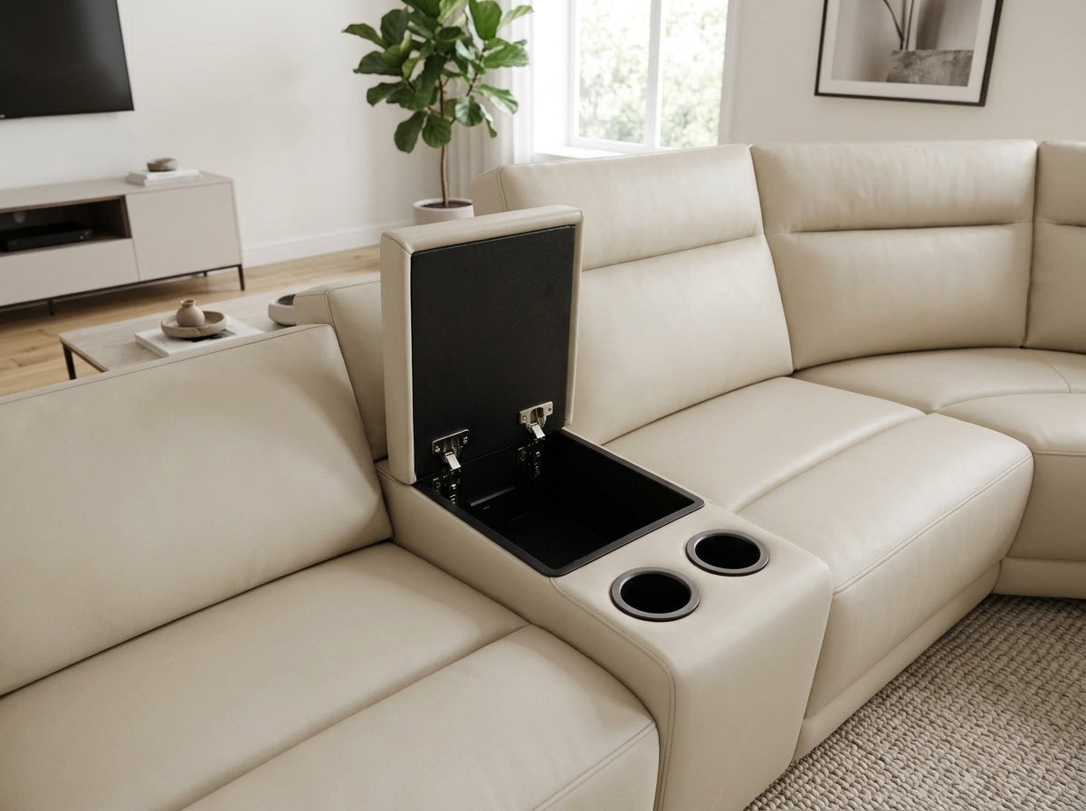 Elowen Recliner Corner Leather Sofa | Dandenong & Hoppers Crossing