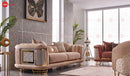 Romance Velvet Modern Sofa Set Cream Grey