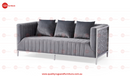 Delsa Modern Velvet Fabric Sofa Set Grey Silver