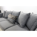 Lisa Liz Modern Fabric Leather Sofa Set Grey Gold