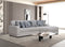 Uluru Modern Light Grey Fabric Sofa Set with Right Chaise