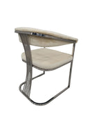 Amira Velvet Stainless Steel Modern Dining Chair Grey Silver