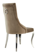 Baron Velvet Dining Chairs Light Beige Gold