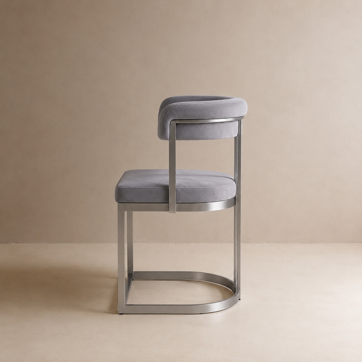 Yarra Velvet Dining Chair Grey Silver