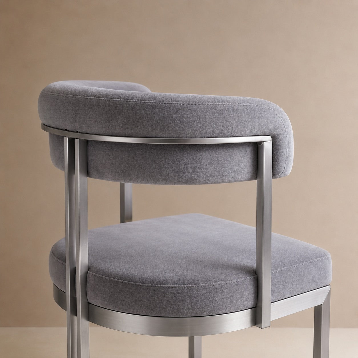 Yarra Velvet Dining Chair Grey Silver