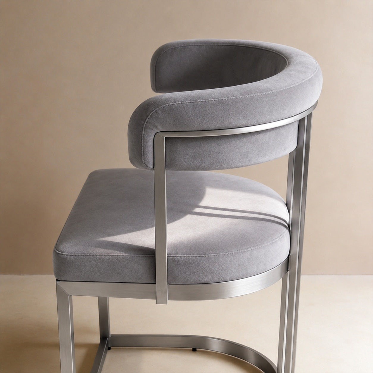 Yarra Velvet Dining Chair Grey Silver