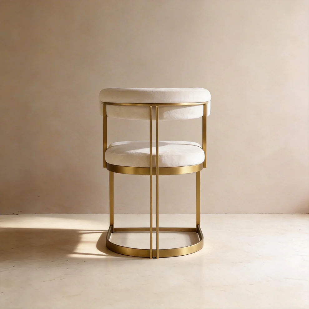 Yarra Velvet Dining Chair Beige Gold