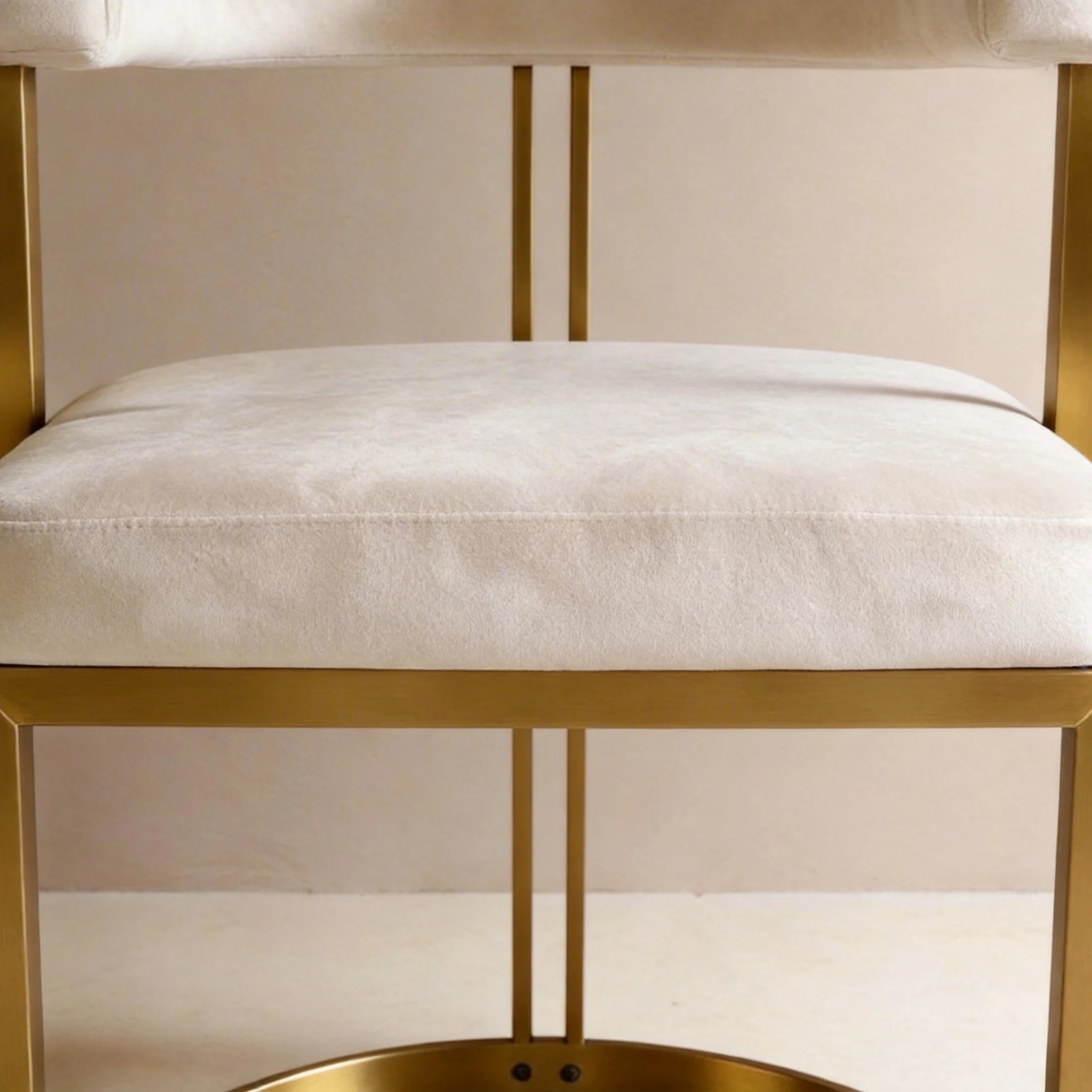 Yarra Velvet Dining Chair Beige Gold
