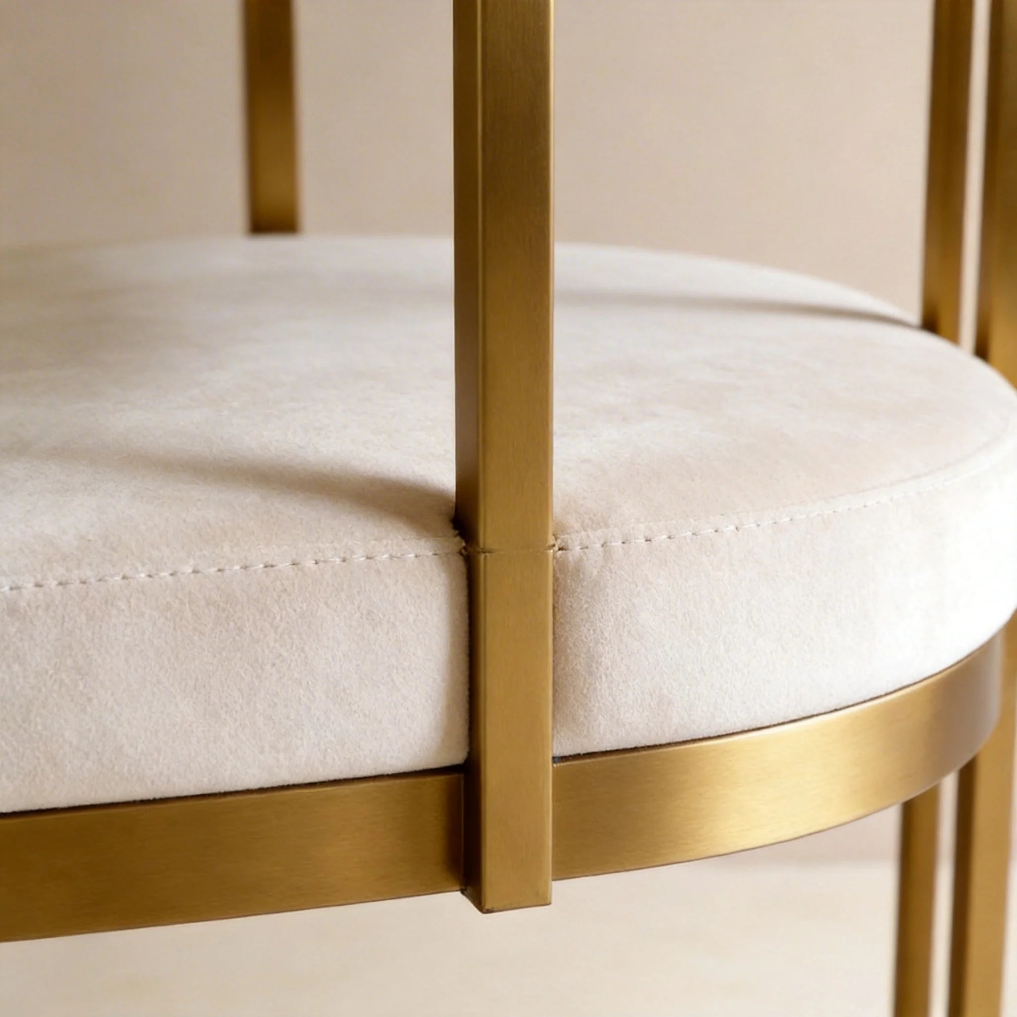 Yarra Velvet Dining Chair Beige Gold