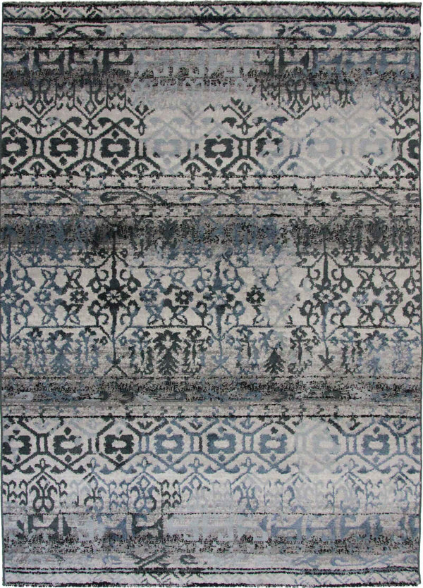 Roma R7642A-White/D.Blue Modern Rug