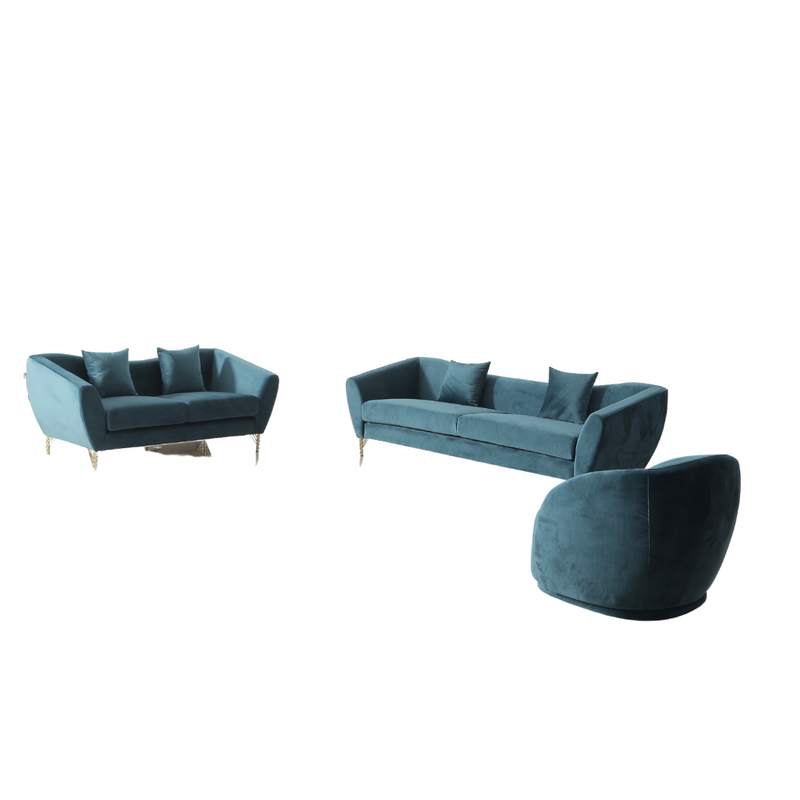 Maila Modern High Quality Fabric Sofa Set Jay Blue