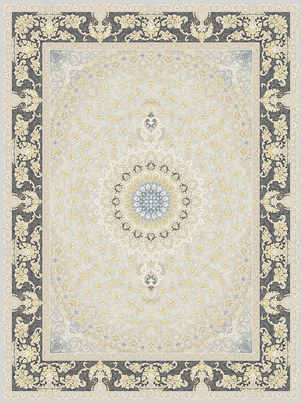 Mashad 803438 Silver Traditional Persian Hallway Runner