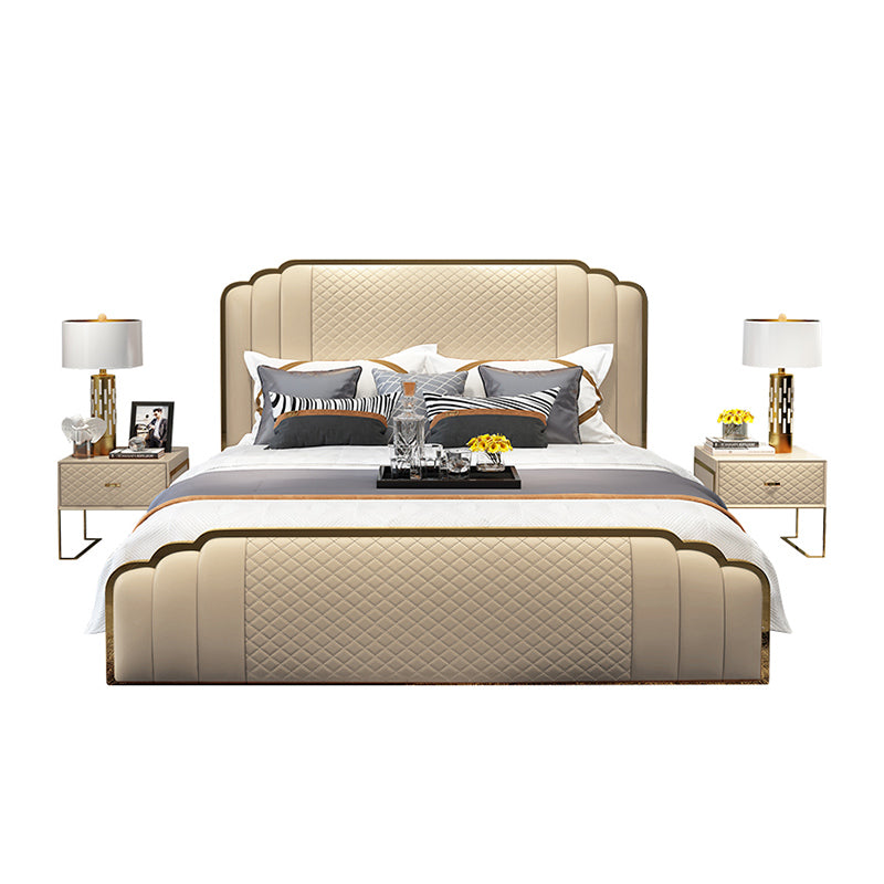 Zoya King Bed Luxury Modern Grey Gold