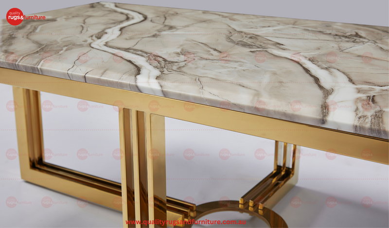 Grace Stainless Steel Base with Marble Top Coffee Table Gold