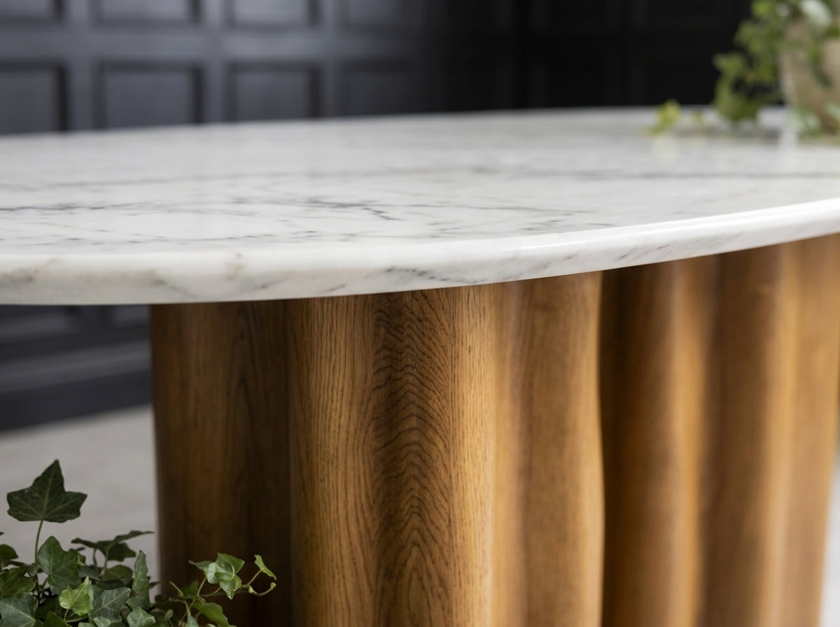 Marco Marble Top Modern Dining Table White