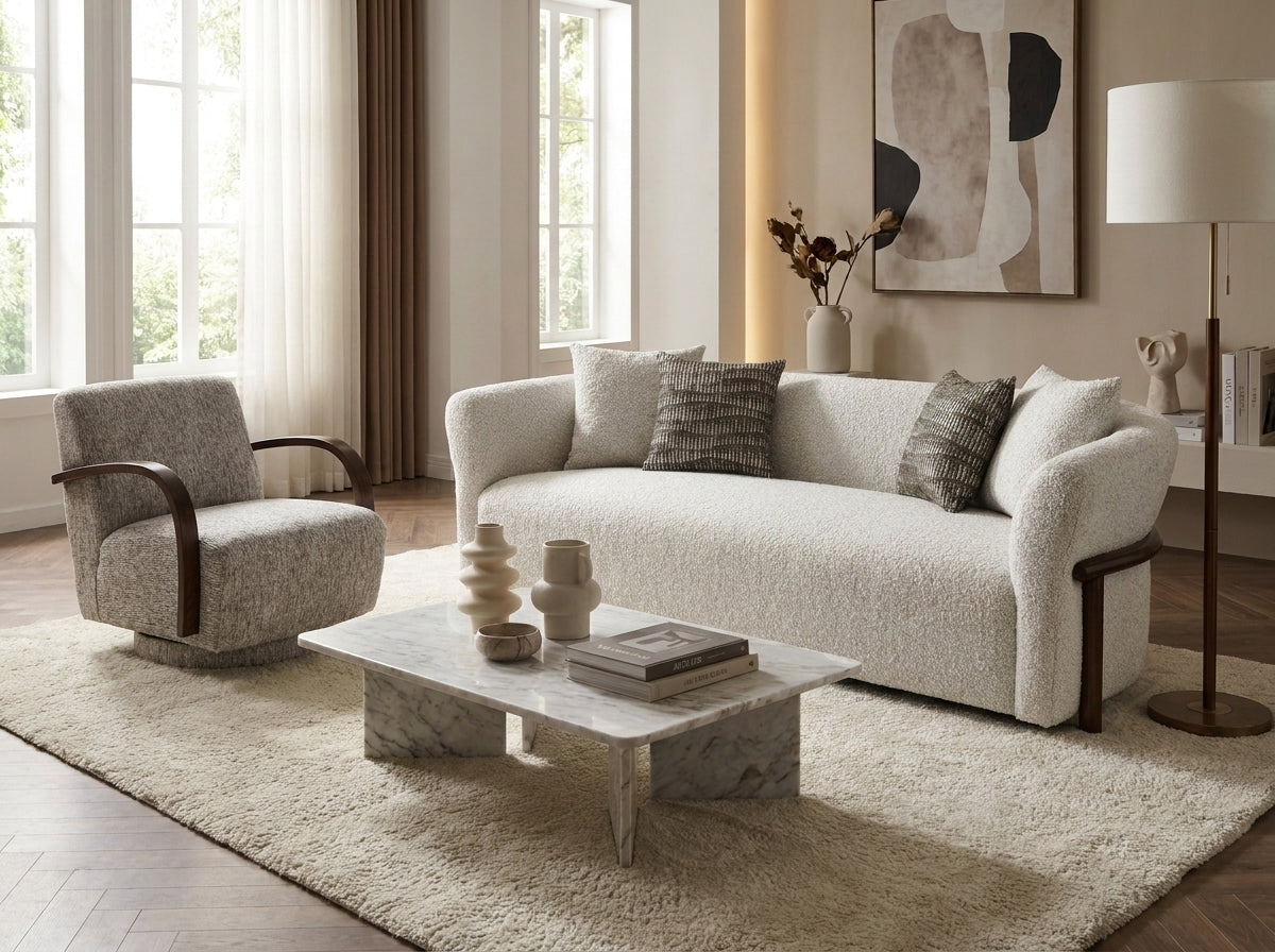 Leon Modern Fabric Swivel Chair Grey