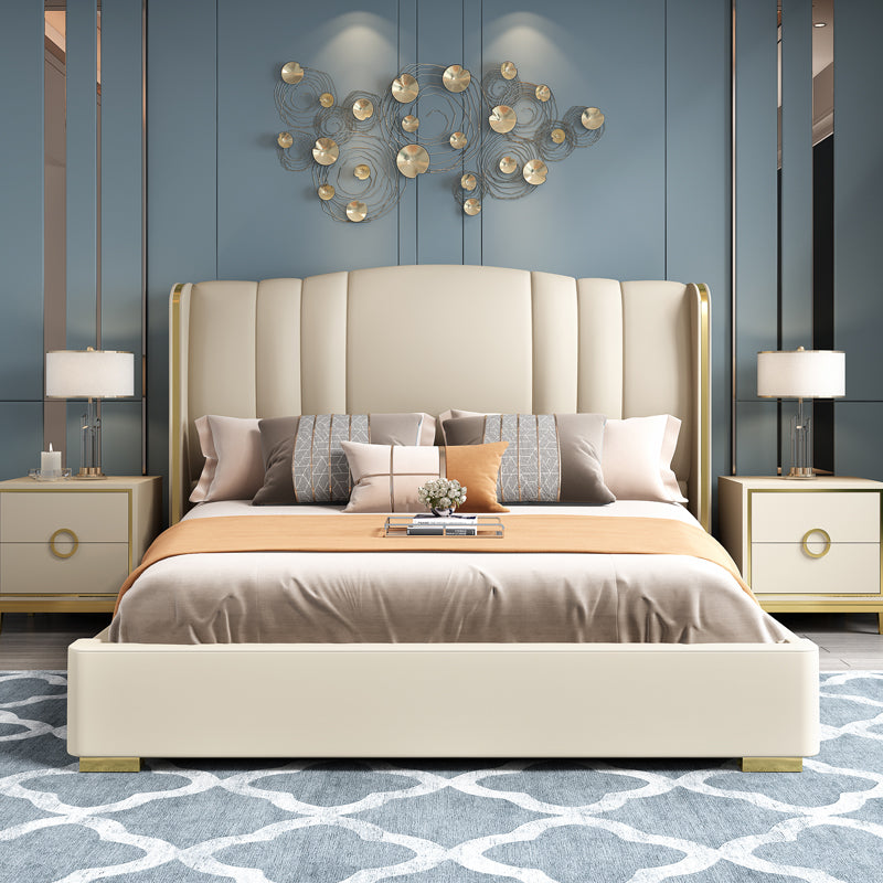 Ece King Bed Luxury Modern Cream Gold
