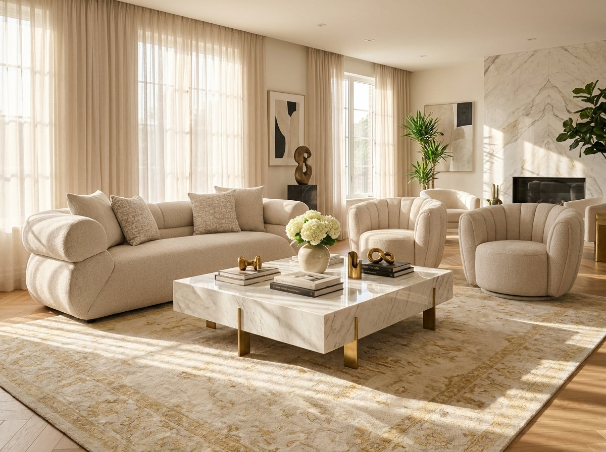 Cairo Cream Boucle 3 Seater Sofa | Dandenong & Hoppers Crossing