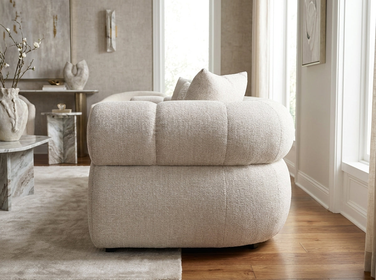 Cairo Cream Boucle 3 Seater Sofa | Dandenong & Hoppers Crossing