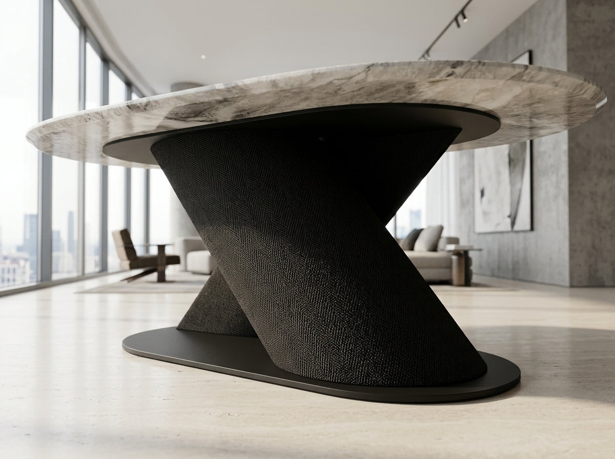 Elena Marble Top Modern Dining Table Grey