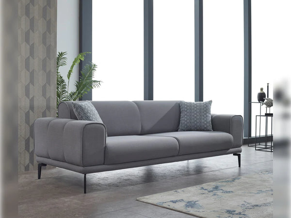 Braga Luxury Grey Velvet Sofa Set