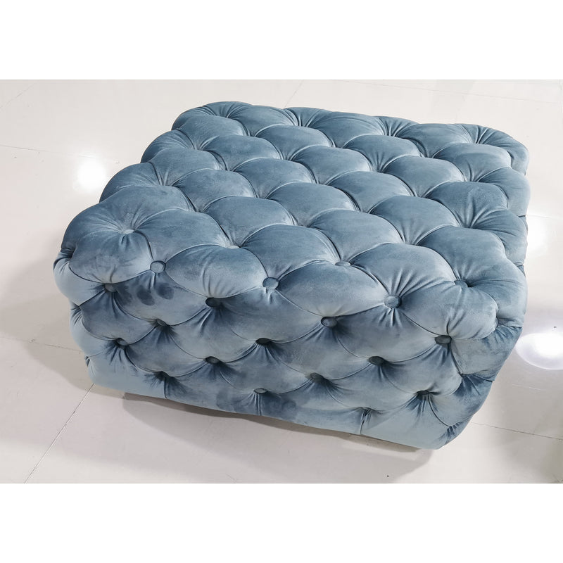 Cara Velvet Sofa Set Light Blue