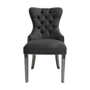 Simba Modern Dining Chair Silver Leg Black Velvet