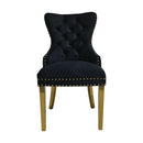 Rona Modern Dining Chair Golden Leg Black Velvet