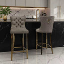 Elina Modern Bar Chair Gold Leg Chocolate Velvet