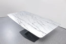 Stellar Modern Luxury Dining Table Marble Top Titanium Steel Base Black