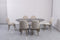 Serenity Modern Luxury Dining Table Marble Top Stainless Steel Base Champagne Gold