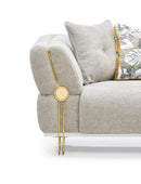 Elia Modern Velvet Sofa Set Brown