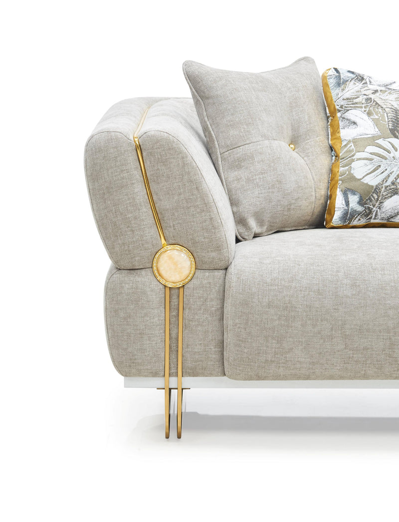 Elia Modern Velvet Sofa Set Brown