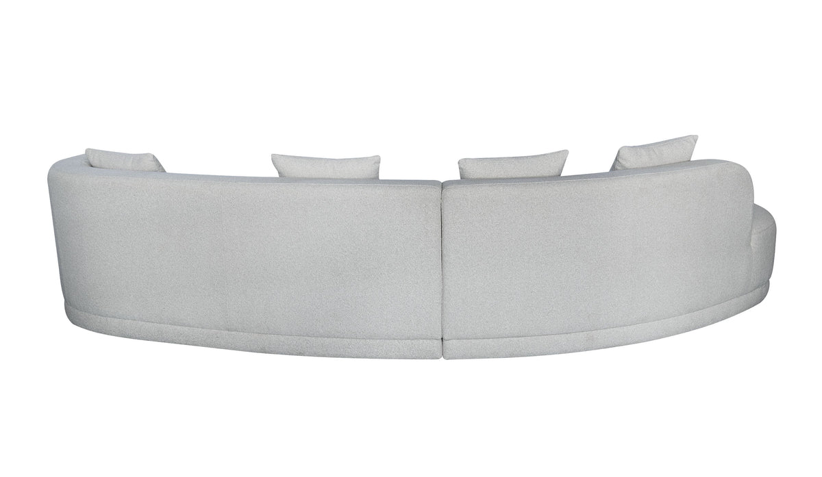 Cairo Modern Fabric Chaise with Loveseat Sofa Cream