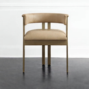 Marri Leather Dining Chair Beige Gold