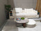 Wren Modern Coffee Table Brown Marble Top with Walnut Legs