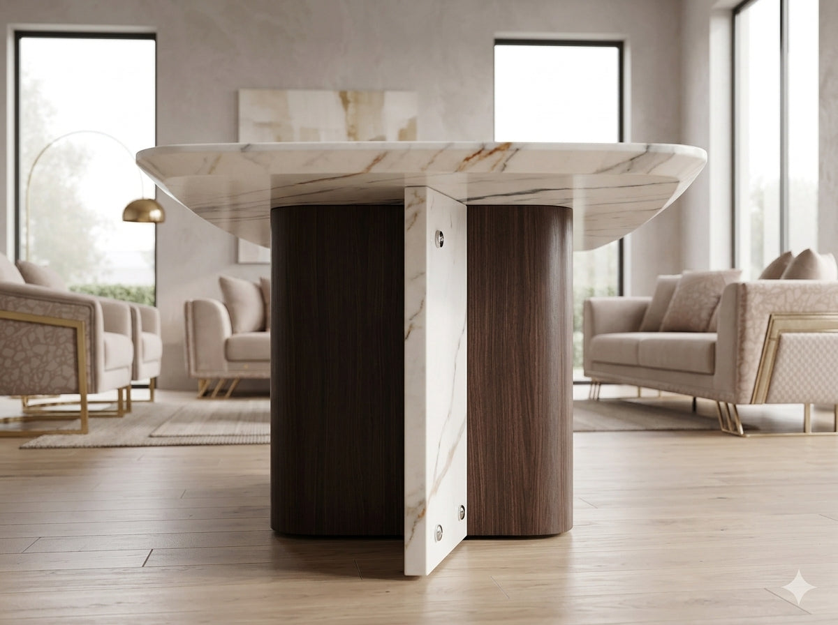 Prague Marble Top Modern Coffee Table White