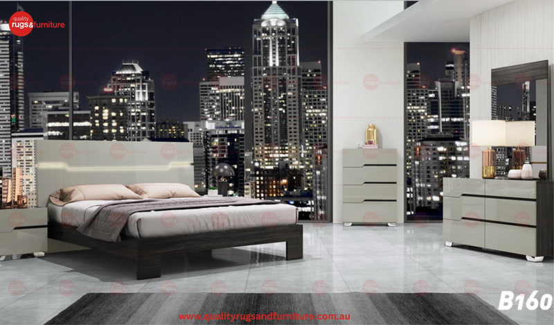 Aurora Bedroom Suite Luxury Modern Queen Bed Grey Angley