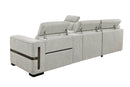 Bliss Luxury Modern Dual Electric Recliner Corner Fabric Sofa Set Grey