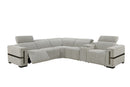 Bliss Luxury Modern Dual Electric Recliner Corner Fabric Sofa Set Grey