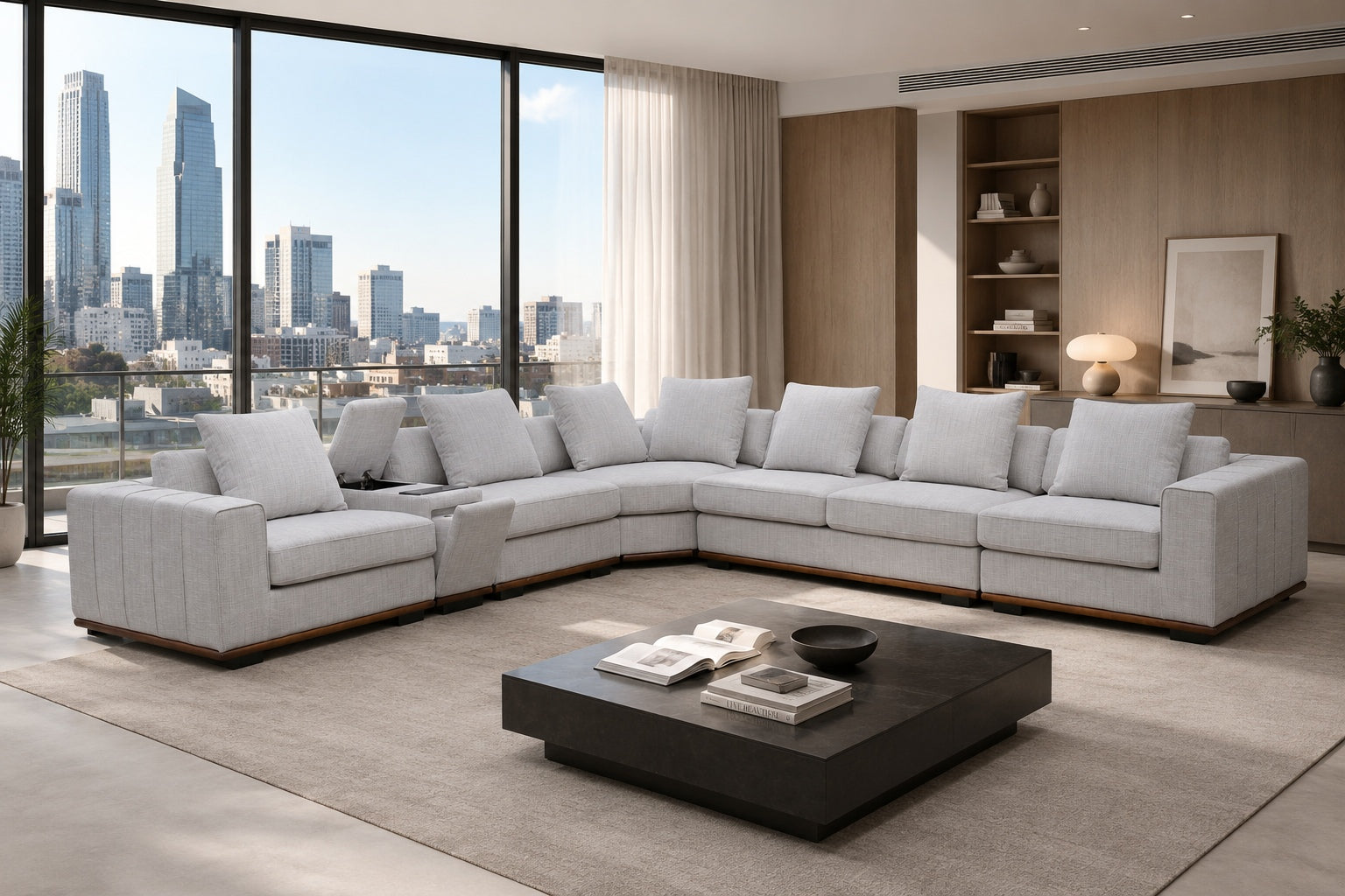 Nadia Velvet Modern Corner Sofa Set Grey