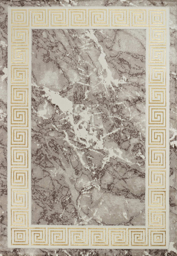 Marmaris D380A Modern Area Rug Cream V.Gold