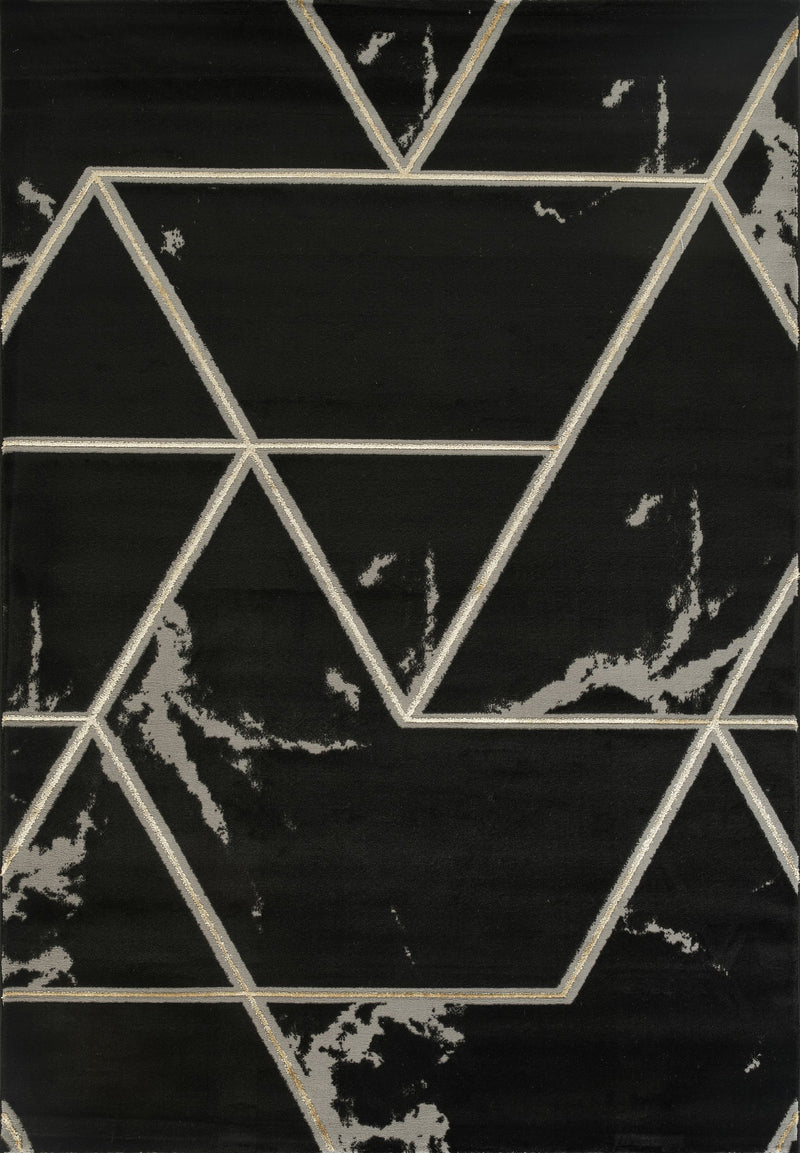 Marmaris D461B Modern Area Rug Black V.Gold