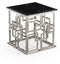 Sierra Marble Top Stainless Steel Base Side Table Silver