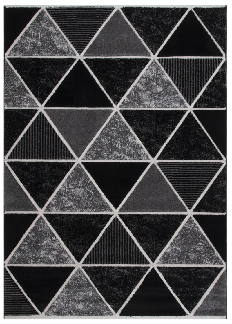 Faery E5113 Black Dark Grey Modern Area Rug