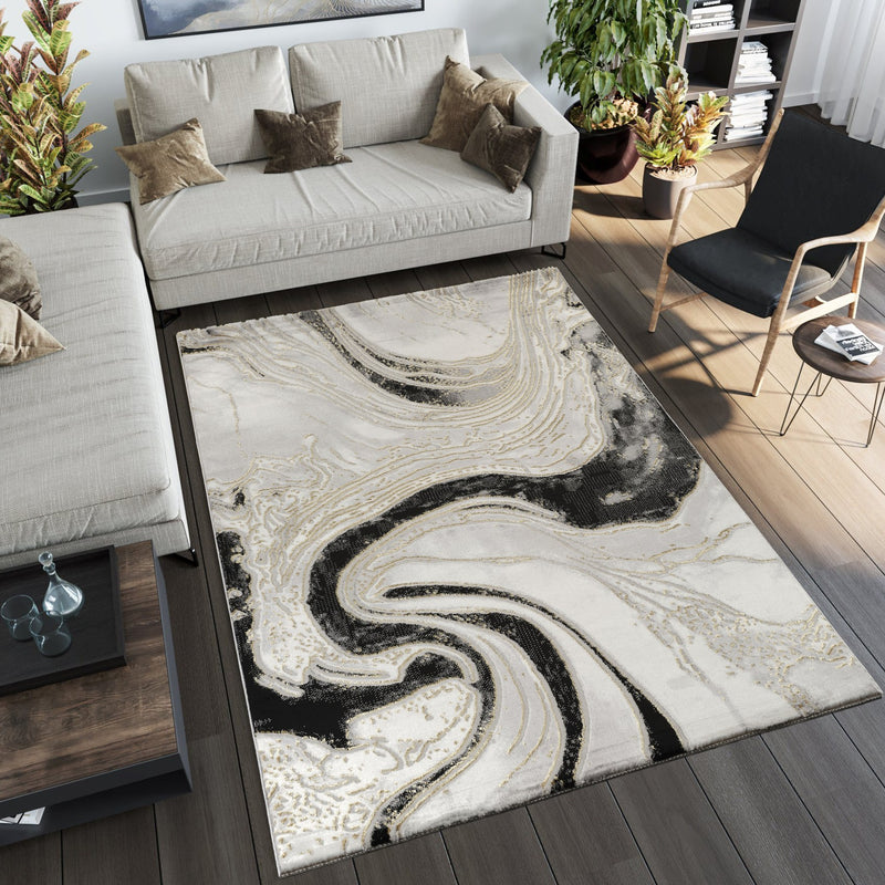 Marmaris T034A Modern Area Rug White L.Grey