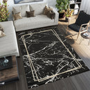 Marmaris E528A Modern Area Rug Black V.Gold