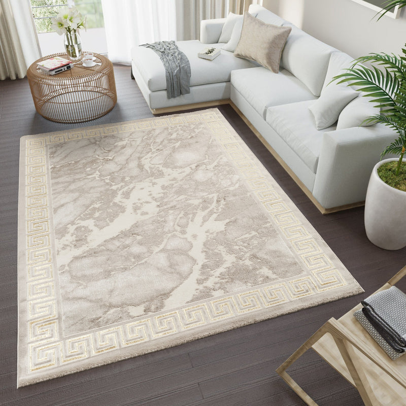 Marmaris D634A Modern Area Rug Cream V.Gold